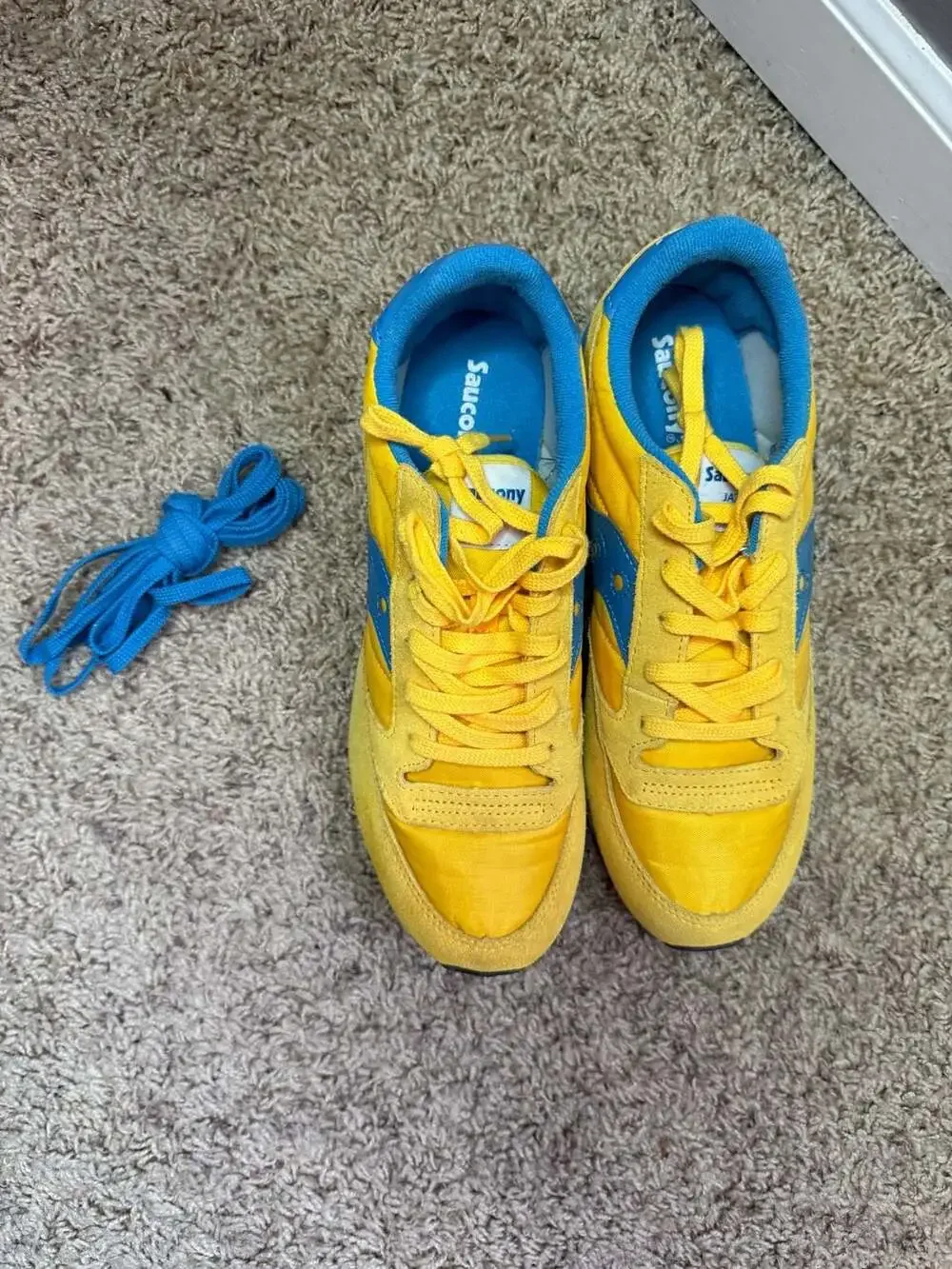 Saucony Jazz Original Vintage Sneakers in Yellow/Blue